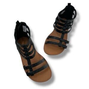 OshKosh B’gosh Girls Sandals Size 10 Black Mila Gladiator Zipper Closure Shoes